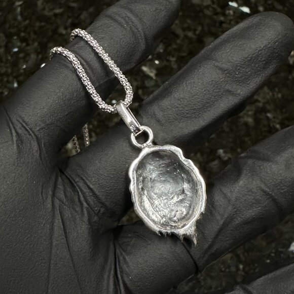 Lion 925 Sterling Silver Champagne Diamond & Sapphire Adjustable Necklace 18” - Picture 7 of 7